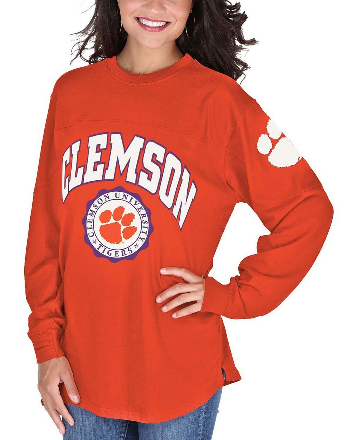 Женская оранжевая футболка с длинным рукавом Clemson Tigers Edith Pressbox, Оранжевый, Женская оранжевая футболка с длинным рукавом Clemson Tigers Edith Pressbox
Женская оранжевая футболка с длинным рукавом Clemson Tigers Edith Pressbox, Оранжевый, Женская оранжевая футболка с длинным рукавом Clemson Tigers Edith Pressbox