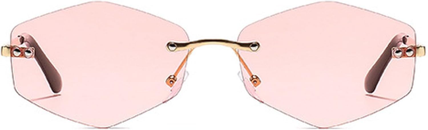 Модные солнцезащитные очки без оправы в форме шестиугольника для женщин и мужчин, с градиентными коричневыми линзами и многоугольной металлической оправой, очки для вождения mincl, Light Pink
Модные солнцезащитные очки без оправы в форме шестиугольника для женщин и мужчин, с градиентными коричневыми линзами и многоугольной металлической оправой, очки для вождения mincl, Light Pink
