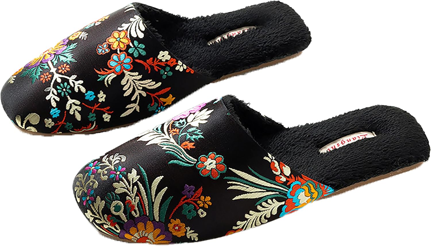 Вышитые атласные тапочки Yafirgeer для женщин и мужчин, с флисовой подкладкой, теплые тапочки, элегантная домашняя обувь, сандалии для дома и улицы, черный
Вышитые атласные тапочки Yafirgeer для женщин и мужчин, с флисовой подкладкой, теплые тапочки, элегантная домашняя обувь, сандалии для дома и улицы, черный