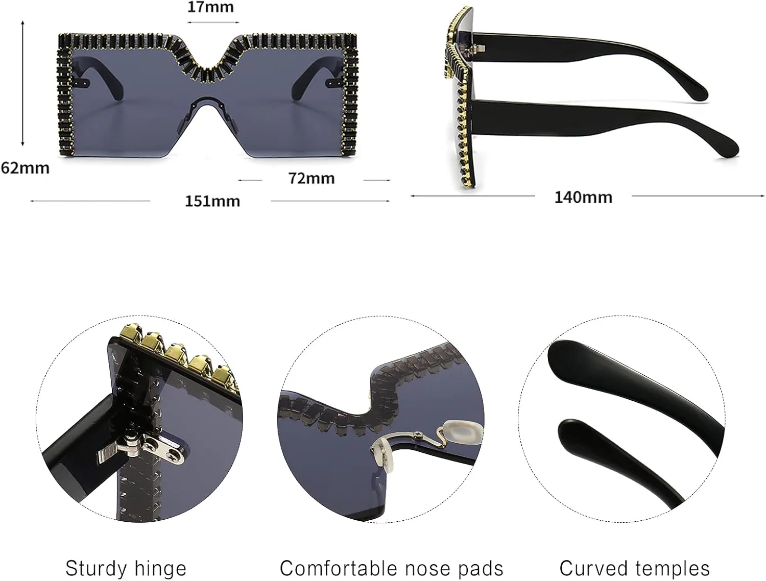 Солнцезащитные очки COTIA Oversized для женщин и мужчин, без оправы, квадратная форма, ромбовидный дизайн, большая квадратная оправа, многоцветные, разноцветные, Red
Солнцезащитные очки COTIA Oversized для женщин и мужчин, без оправы, квадратная форма, ромбовидный дизайн, большая квадратная оправа, многоцветные, разноцветные, Red