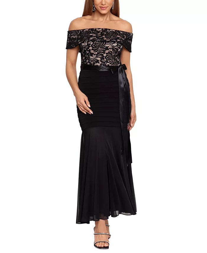 Бальное платье с кружевным верхом и открытыми плечами Betsy & Adam Petite B&A By Betsy and Adam, коричневый/бежевый
Бальное платье с кружевным верхом и открытыми плечами Betsy & Adam Petite B&A By Betsy and Adam, коричневый/бежевый