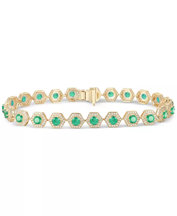 Браслет с шестиугольным ореолом и драгоценными камнями и бриллиантами Macy'S, emerald
Браслет с шестиугольным ореолом и драгоценными камнями и бриллиантами Macy'S, emerald