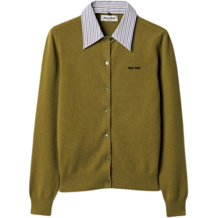 Кашемировый кардиган со съемным воротником MIU MIU, зеленый
Кашемировый кардиган со съемным воротником MIU MIU, зеленый