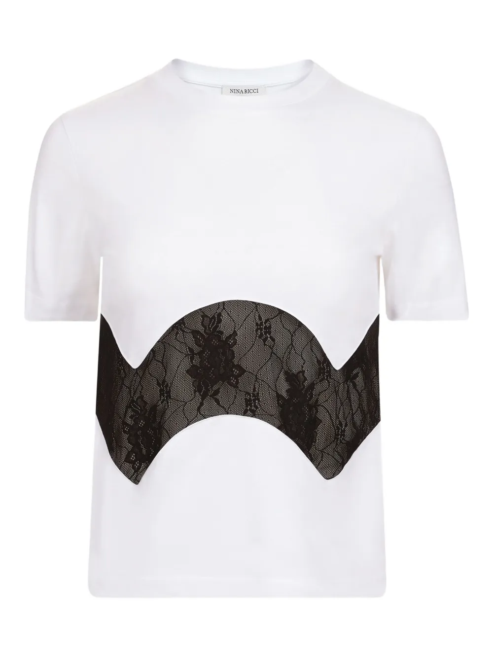 Хлопковая футболка с кружевными вставками Nina Ricci, белый
Хлопковая футболка с кружевными вставками Nina Ricci, белый