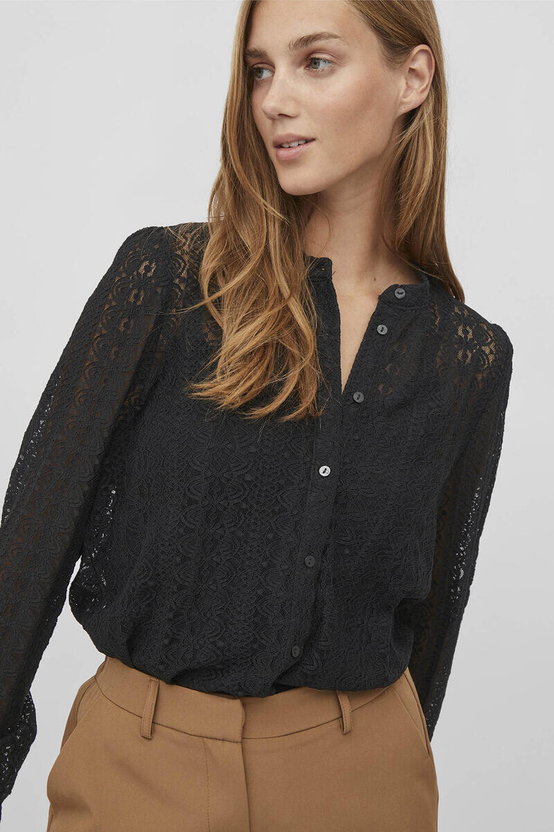 Рубашка из эластичного кружева Vila, черный
Рубашка из эластичного кружева Vila, черный