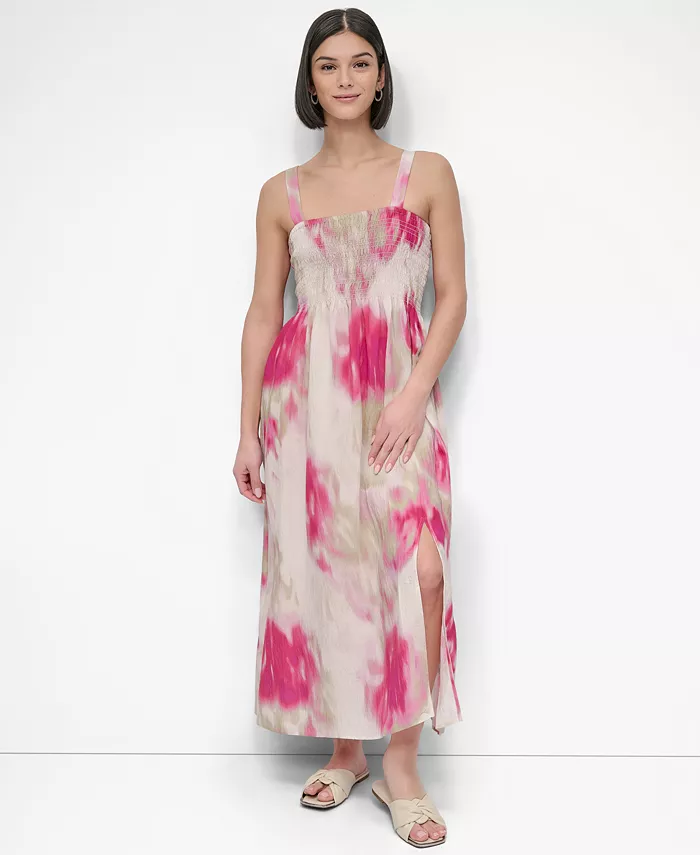 Женское платье из сборчатого креп-жоржета с принтом DKNY, розовый
Женское платье из сборчатого креп-жоржета с принтом DKNY, розовый