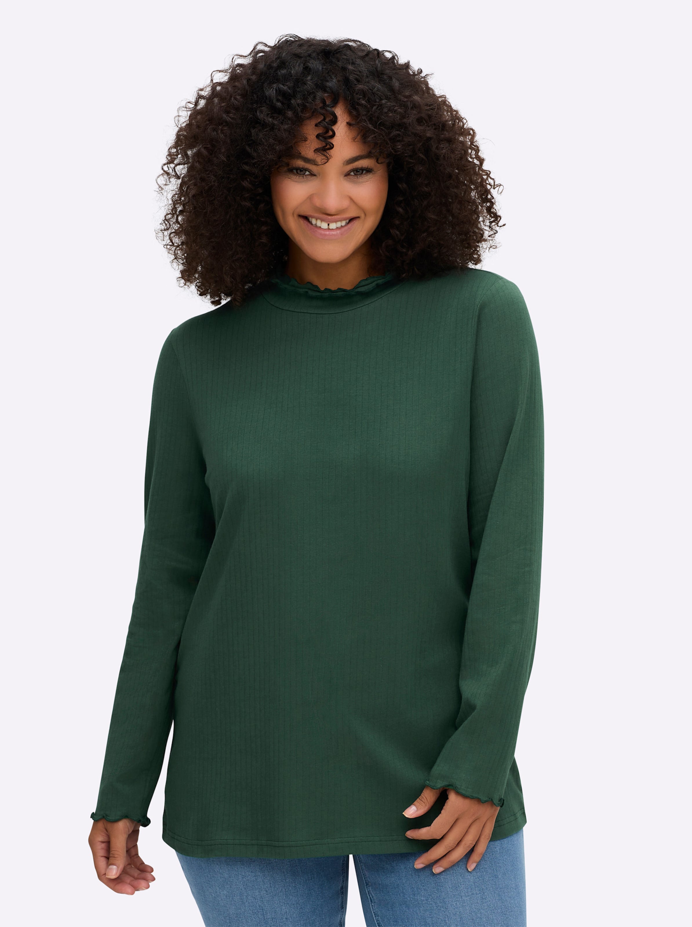 SHEEGO Лонгслив в темно-зеленом цвете
SHEEGO Лонгслив в темно-зеленом цвете