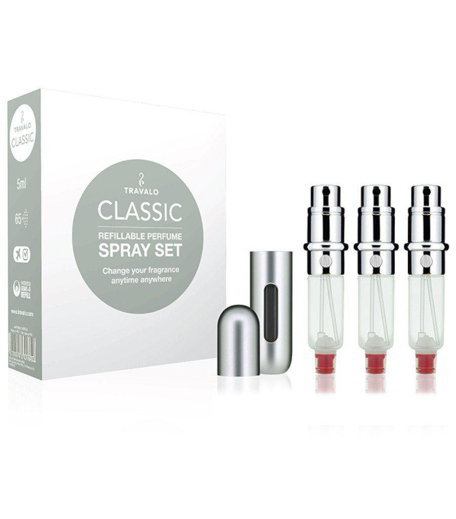 Travalo, Classic HD, Многоразовый флакон для духов + футляр, 3x5 мл
Travalo, Classic HD, Многоразовый флакон для духов + футляр, 3x5 мл