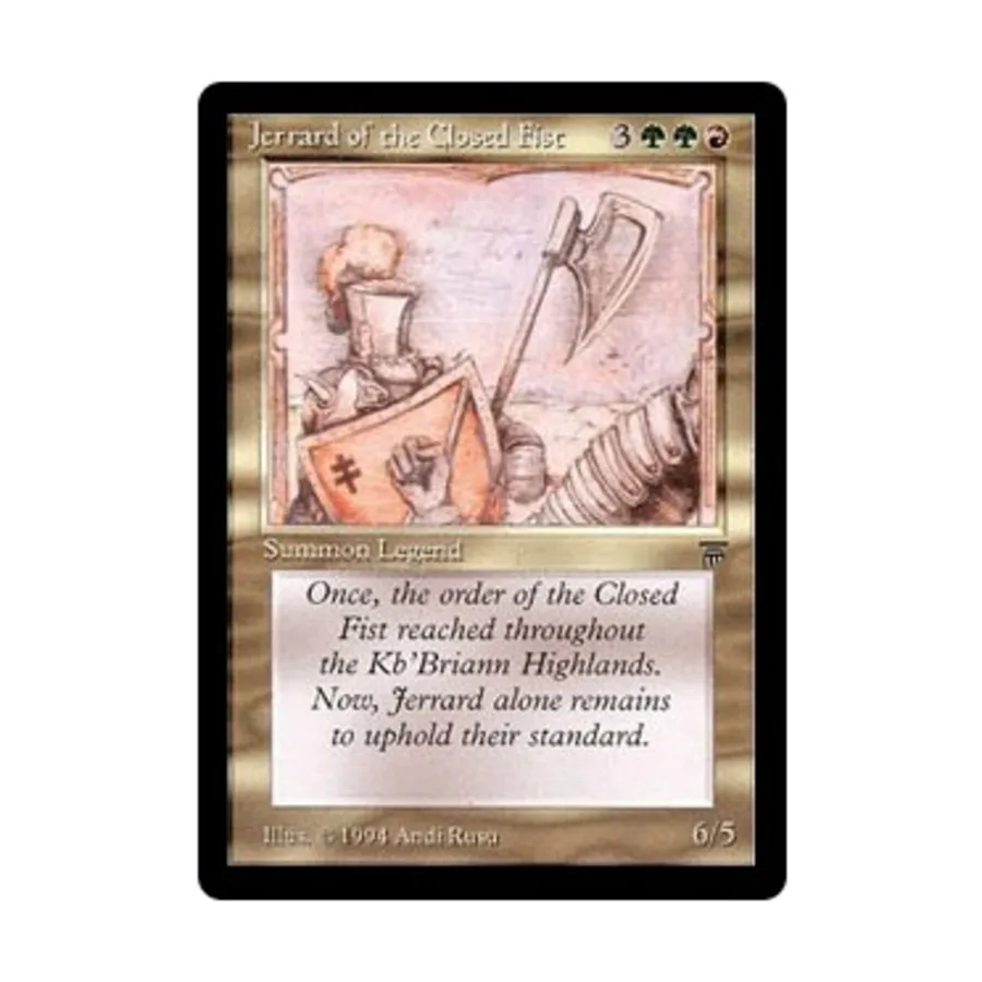 CCG Джеррард из «Сомкнутого кулака» (итальянский) (U), MTG - Foreign - Legends (Italian)
CCG Джеррард из «Сомкнутого кулака» (итальянский) (U), MTG - Foreign - Legends (Italian)