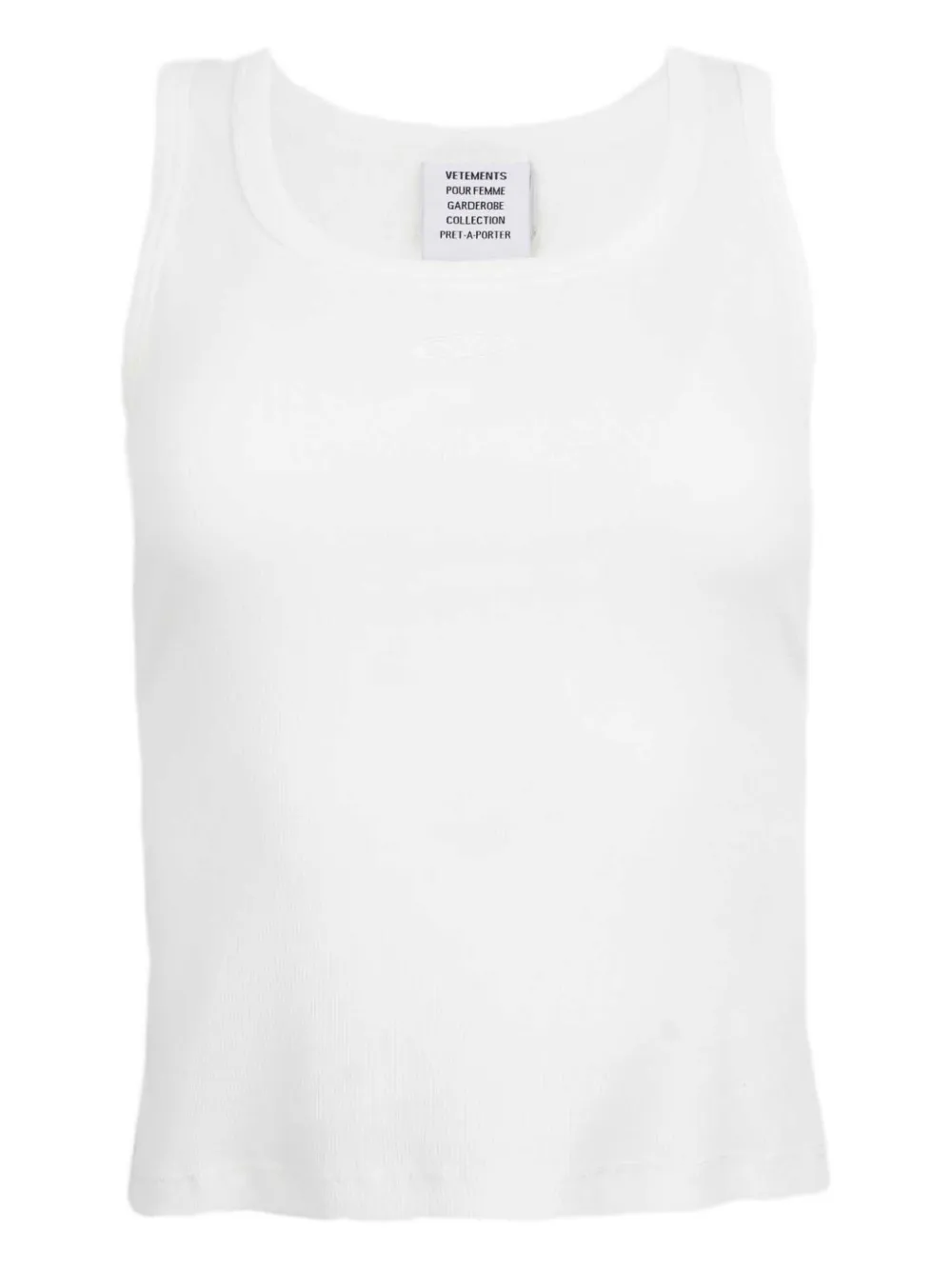 Майка из мелкой рифленой ткани VETEMENTS, белый
Майка из мелкой рифленой ткани VETEMENTS, белый