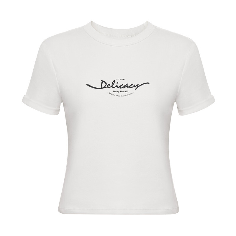 Футболка женская Deep Breath с вышитыми буквами, белый 
Футболка женская Deep Breath с вышитыми буквами, белый