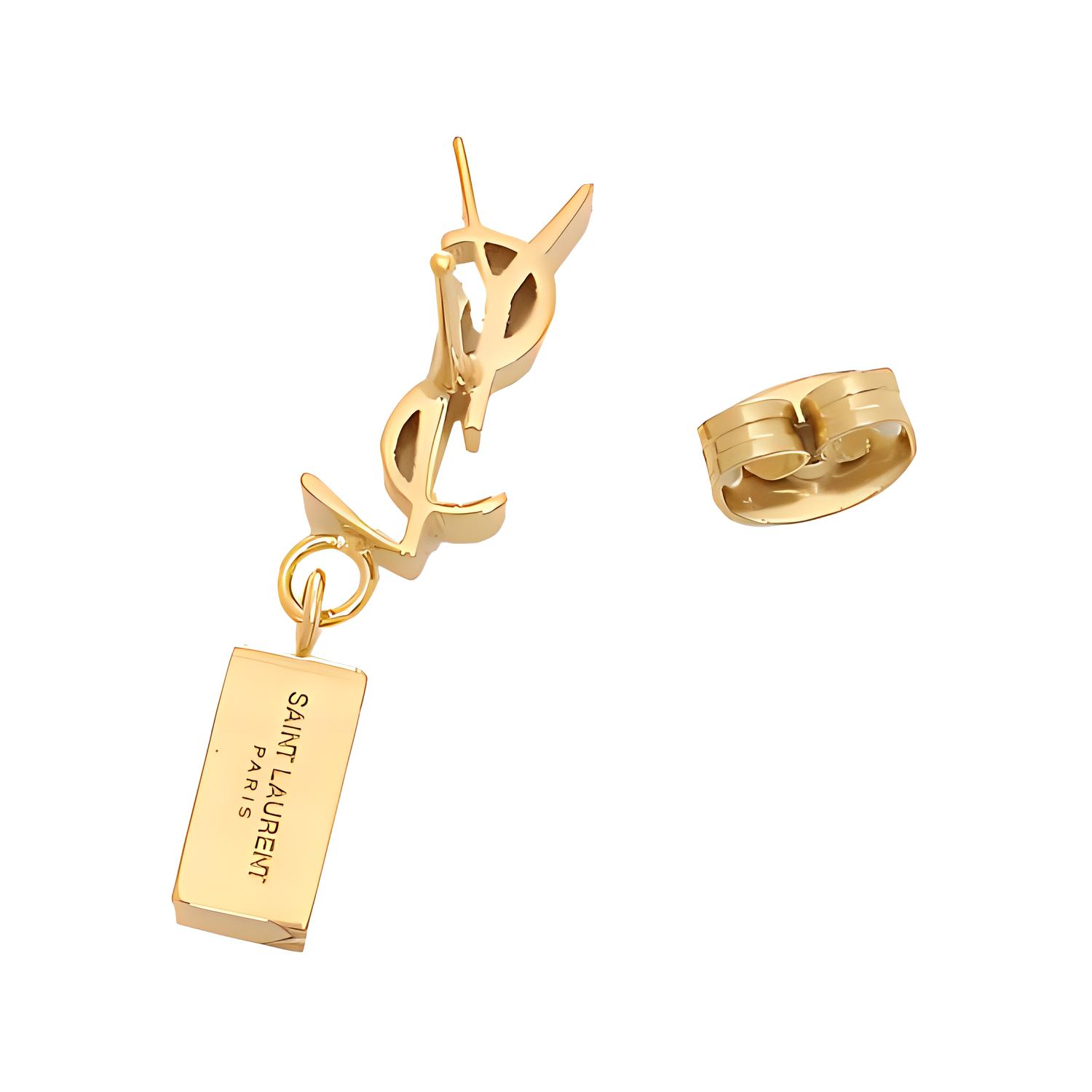 SAINT LAURENT Латунные, стеклянные серьги Women's Gold
SAINT LAURENT Латунные, стеклянные серьги Women's Gold