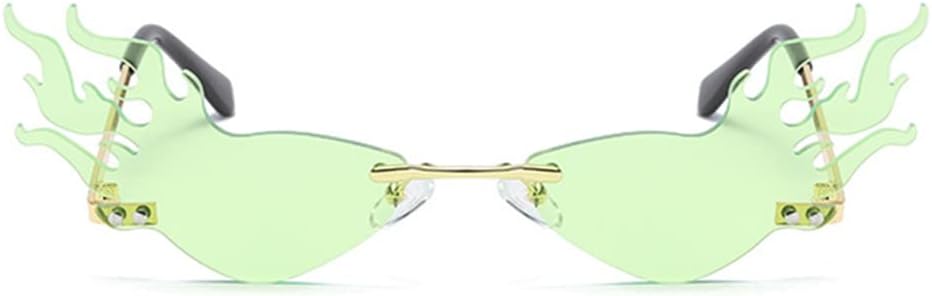 Солнцезащитные очки LASPOR Fire Flame для женщин и мужчин, ретро-очки без оправы в форме волны, винтажные очки в форме огня, золотистая металлическая оправа, Green Flame
Солнцезащитные очки LASPOR Fire Flame для женщин и мужчин, ретро-очки без оправы в форме волны, винтажные очки в форме огня, золотистая металлическая оправа, Green Flame