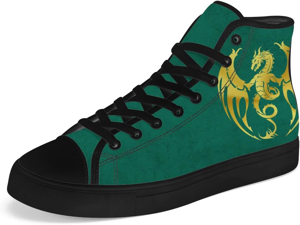 Женские и мужские высокие кеды на шнуровке Dragon, повседневные кроссовки высокой посадки, подарок для мальчиков и парней Chebing, зеленый/золотой
Женские и мужские высокие кеды на шнуровке Dragon, повседневные кроссовки высокой посадки, подарок для мальчиков и парней Chebing, зеленый/золотой