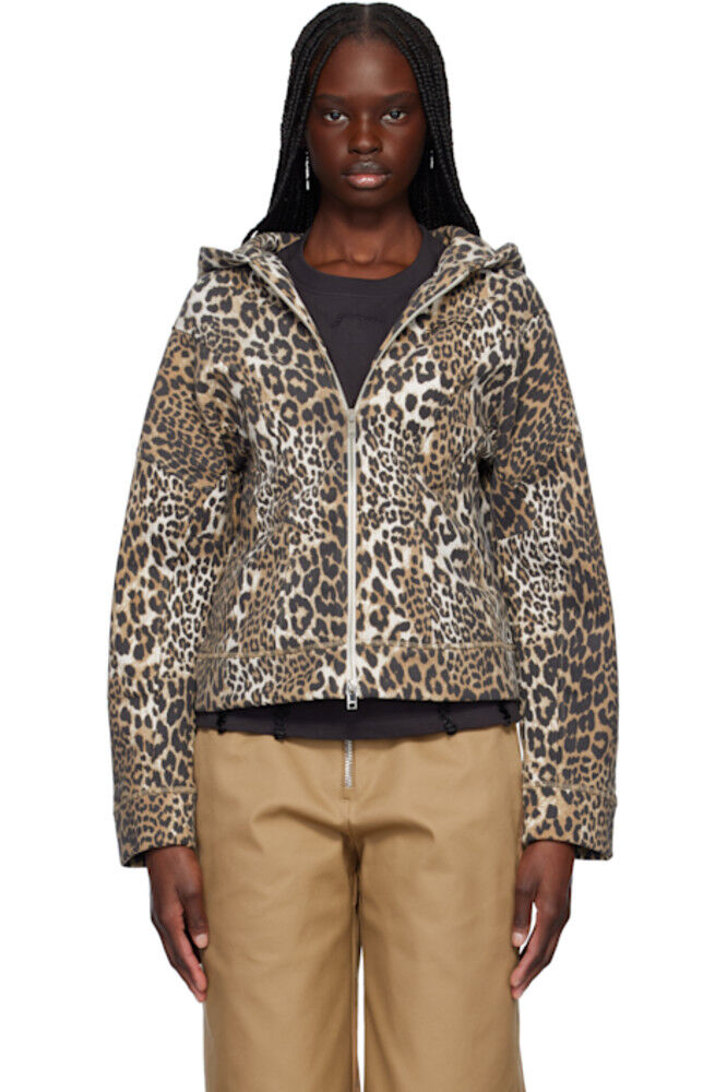 Толстовка с капюшоном из плотного флиса на молнии коричневого и черного цвета GANNI
Толстовка с капюшоном из плотного флиса на молнии коричневого и черного цвета GANNI