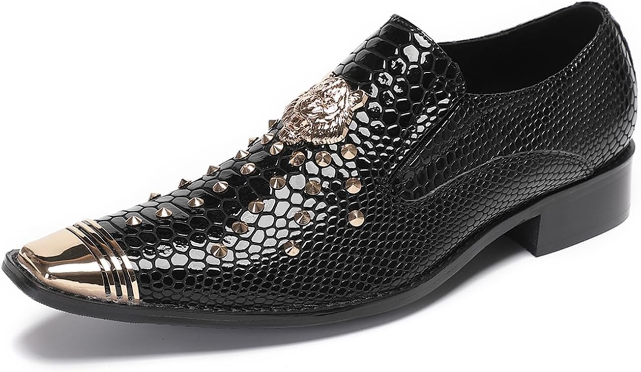 Мужские слипоны Santimon Penny Loafers - кожаные повседневные вестерн-туфли с текстурой под змеиную кожу, с золотыми блестками, бисером и металлическим квадратным носком для вечеринок, дискотек и свадеб
Мужские слипоны Santimon Penny Loafers - кожаные повседневные вестерн-туфли с текстурой под змеиную кожу, с золотыми блестками, бисером и металлическим квадратным носком для вечеринок, дискотек и свадеб