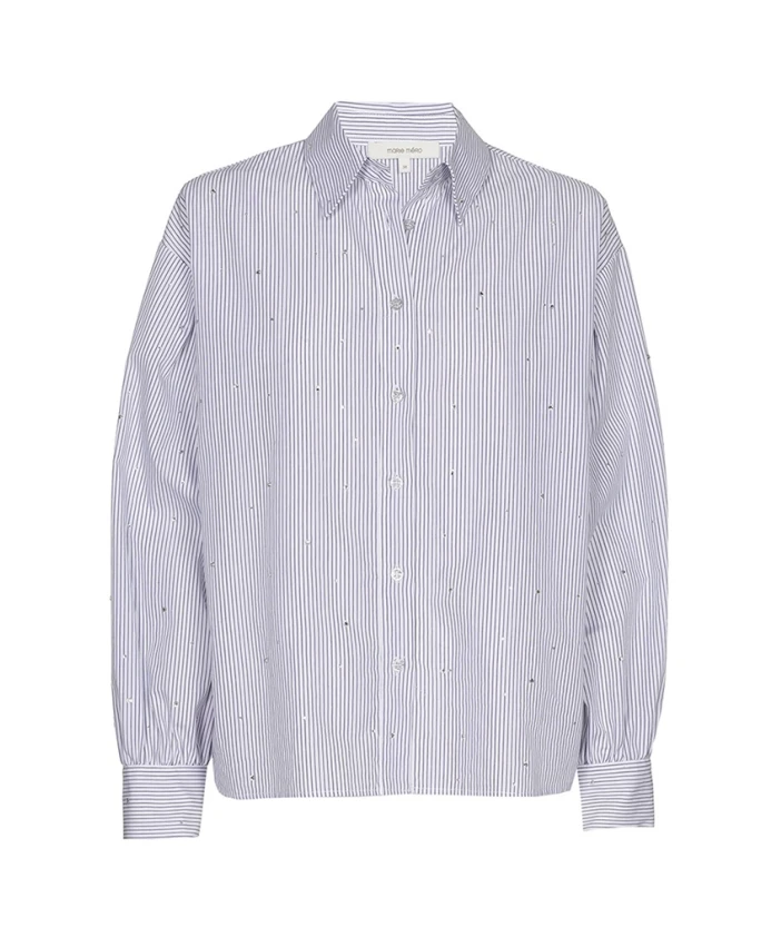 Блузка из полосатого хлопка с пайетками Marie Mãro, синий
Блузка из полосатого хлопка с пайетками Marie Mãro, синий