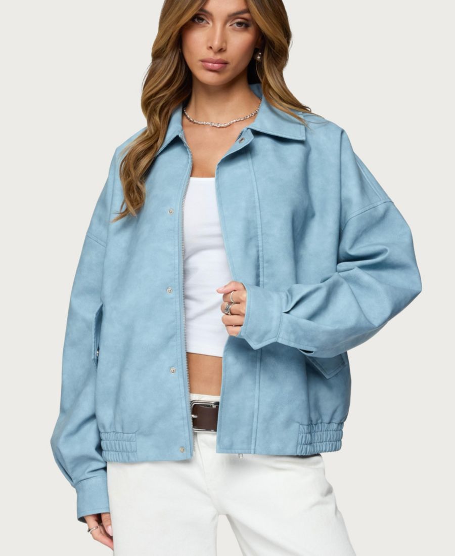 Женская куртка оверсайз из искусственной кожи с эффектом потертости Edikted, Light-blue-washed
Женская куртка оверсайз из искусственной кожи с эффектом потертости Edikted, Light-blue-washed