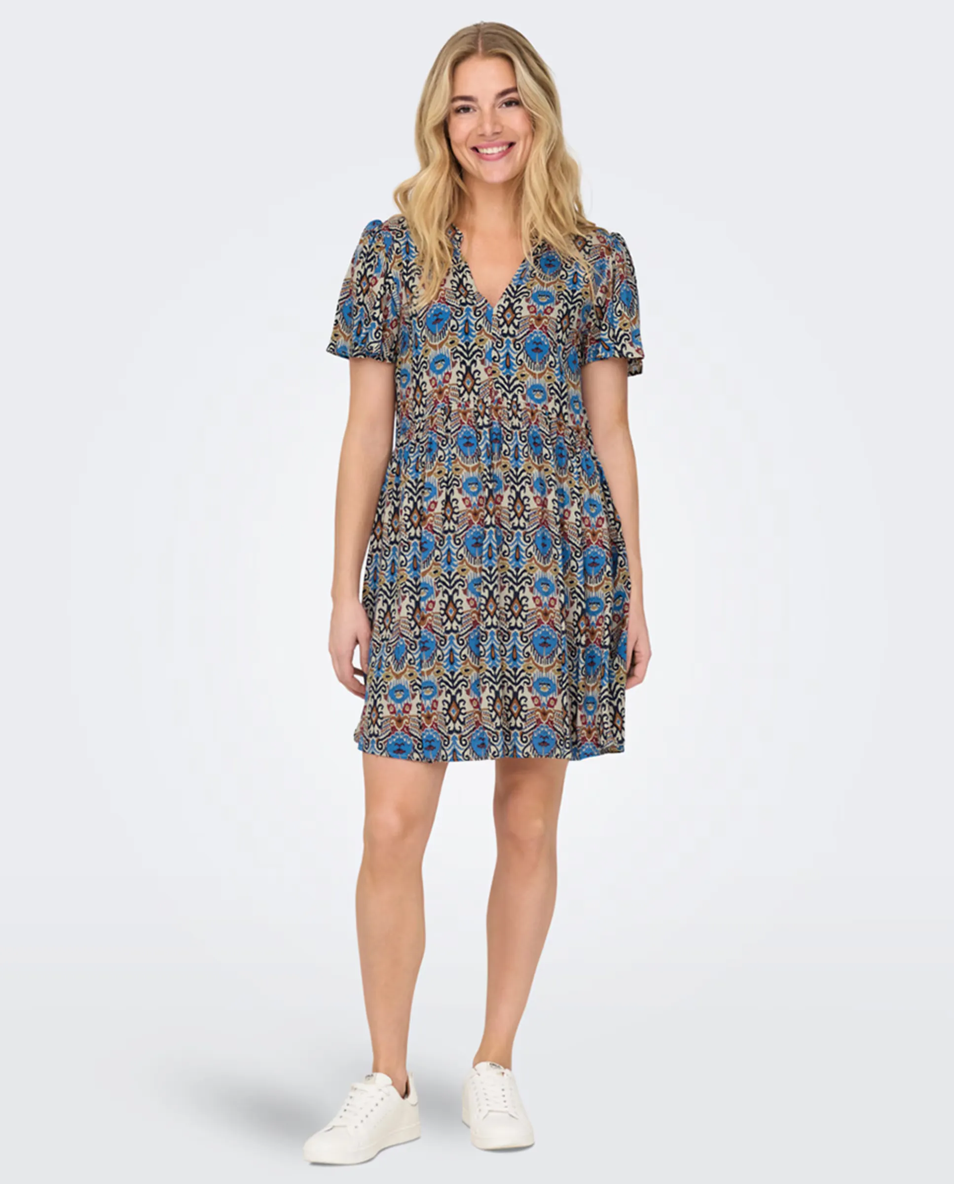 Короткое платье с короткими рукавами и V-образным вырезом jdy, синий
Короткое платье с короткими рукавами и V-образным вырезом jdy, синий