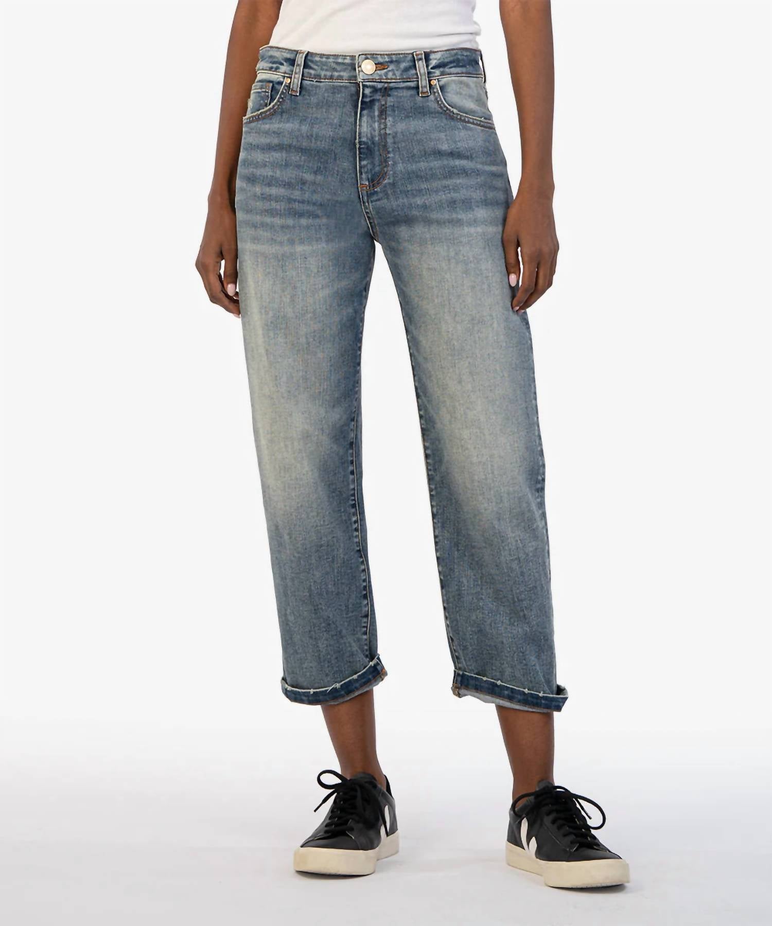 Укороченные джинсы Sienna Baggy Boyfriend с эффектом потертости KUT FROM THE KLOTH, цвет shaped wash
Укороченные джинсы Sienna Baggy Boyfriend с эффектом потертости KUT FROM THE KLOTH, цвет shaped wash