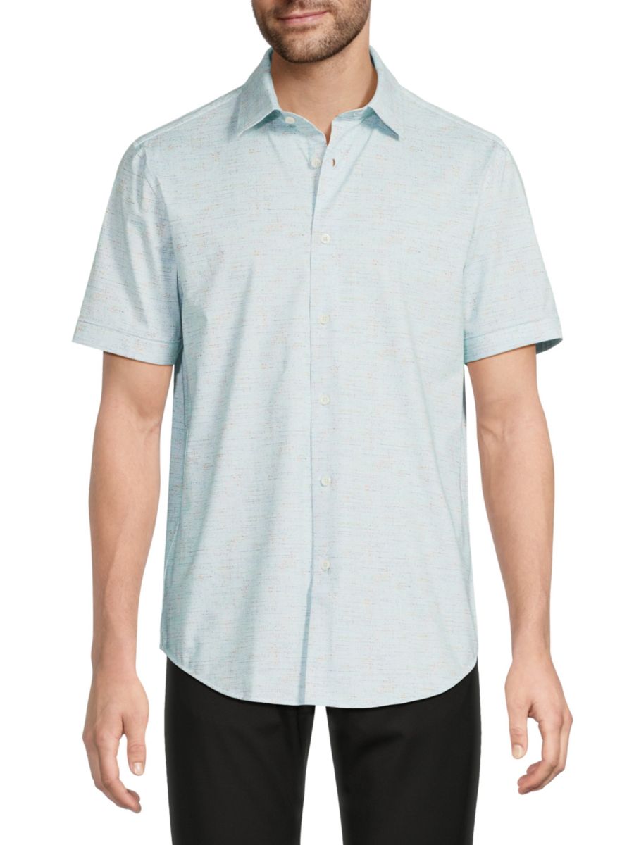 Рубашка из фактурного эластичного хлопка Bugatchi, цвет Aqua
Рубашка из фактурного эластичного хлопка Bugatchi, цвет Aqua