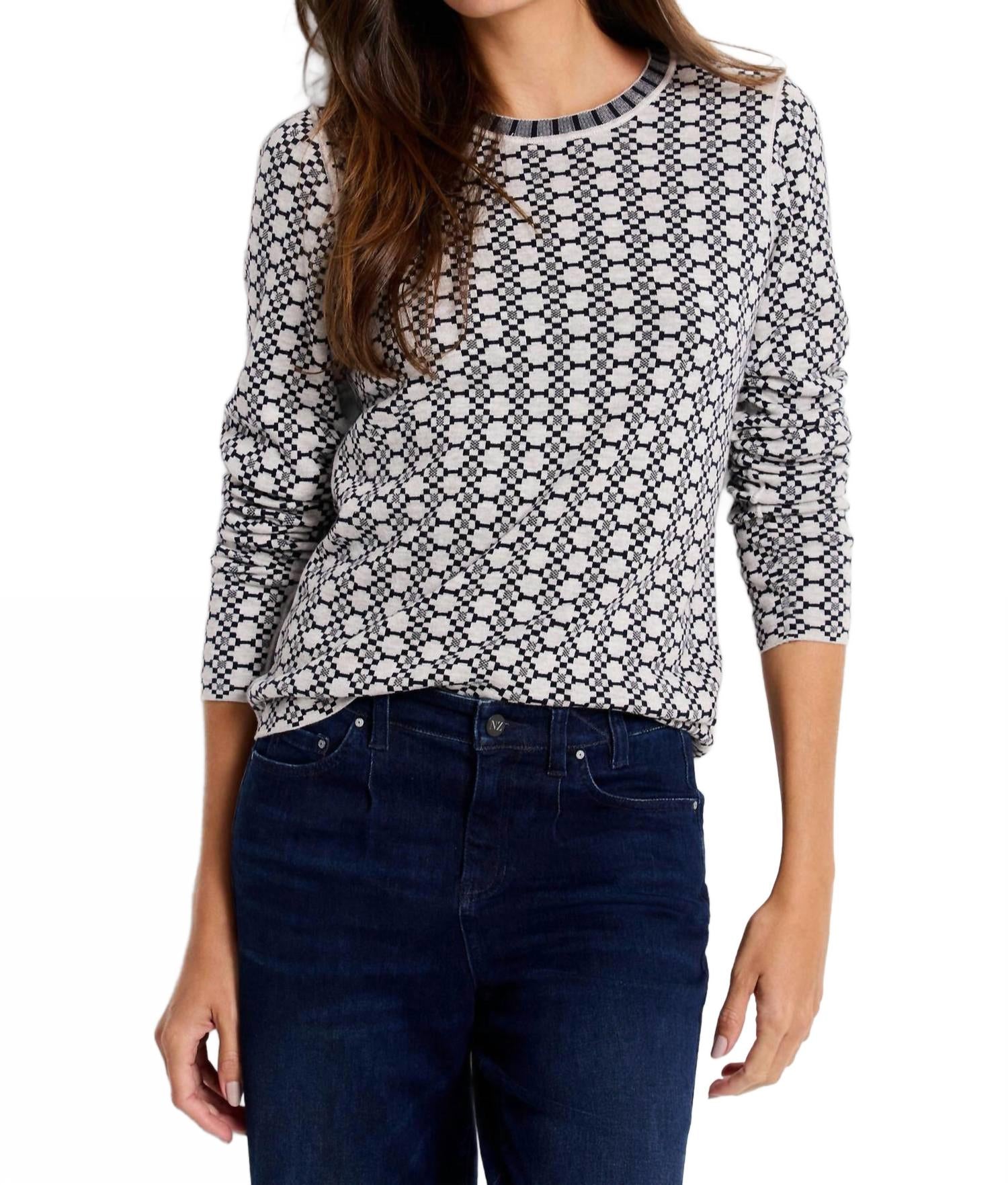 Джемпер-футболка Geo Reversible цвета индиго с принтом NZT by NIC+ZOE 
Джемпер-футболка Geo Reversible цвета индиго с принтом NZT by NIC+ZOE