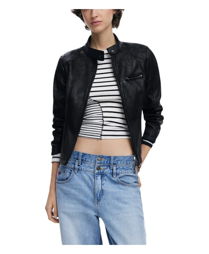 Черная женская куртка на молнии, весна/лето Desigual, черный
Черная женская куртка на молнии, весна/лето Desigual, черный