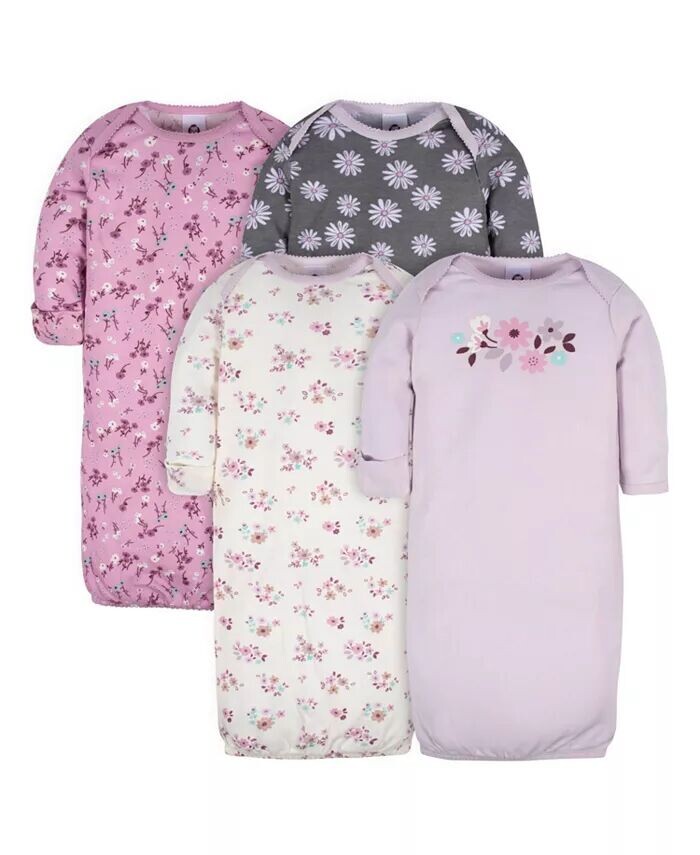 Детские платья с плечами для маленьких девочек, упаковка из 4 штук Gerber, фиолетовый