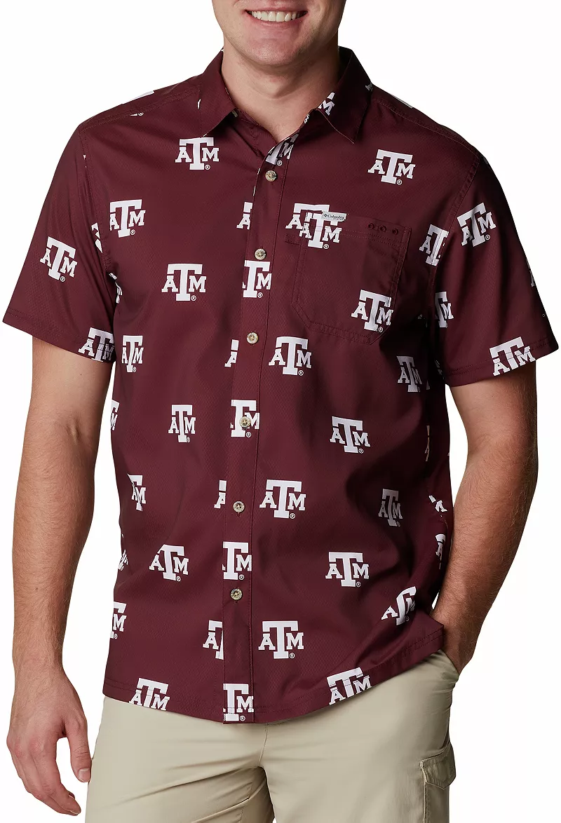 Мужская рубашка Columbia с коротким рукавом Texas A&M Aggies Maroon CLG Super Slack Tide
Мужская рубашка Columbia с коротким рукавом Texas A&M Aggies Maroon CLG Super Slack Tide