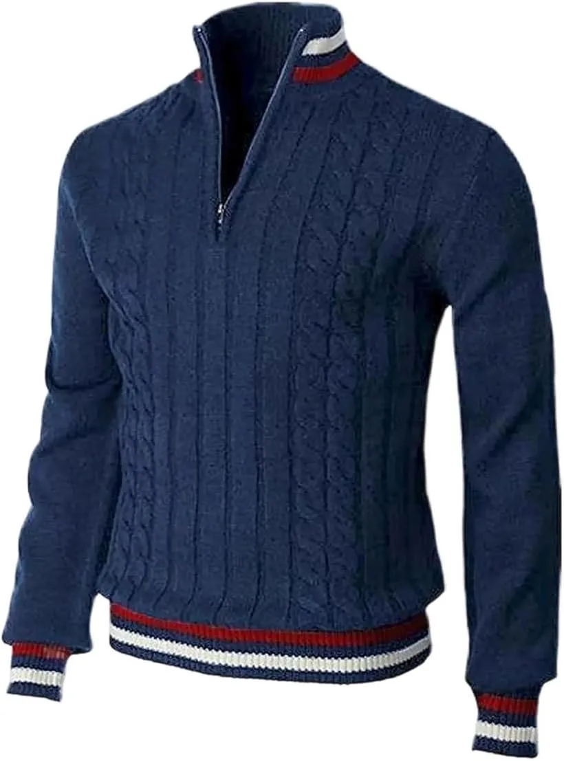 Мужской осенне-зимний толстый хлопковый свитер с воротником стойкой и молнией на четверть
Мужской осенне-зимний толстый хлопковый свитер с воротником стойкой и молнией на четверть