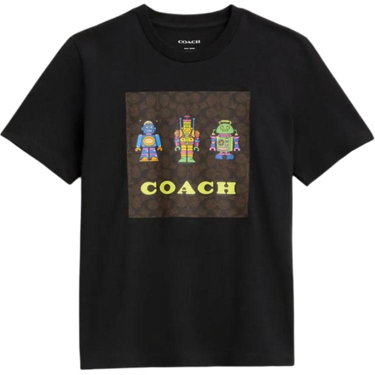 COACH Футболка с коротким рукавом и принтом робота, женская, черная, Черный, COACH Футболка с коротким рукавом и принтом робота, женская, черная
COACH Футболка с коротким рукавом и принтом робота, женская, черная, Черный, COACH Футболка с коротким рукавом и принтом робота, женская, черная