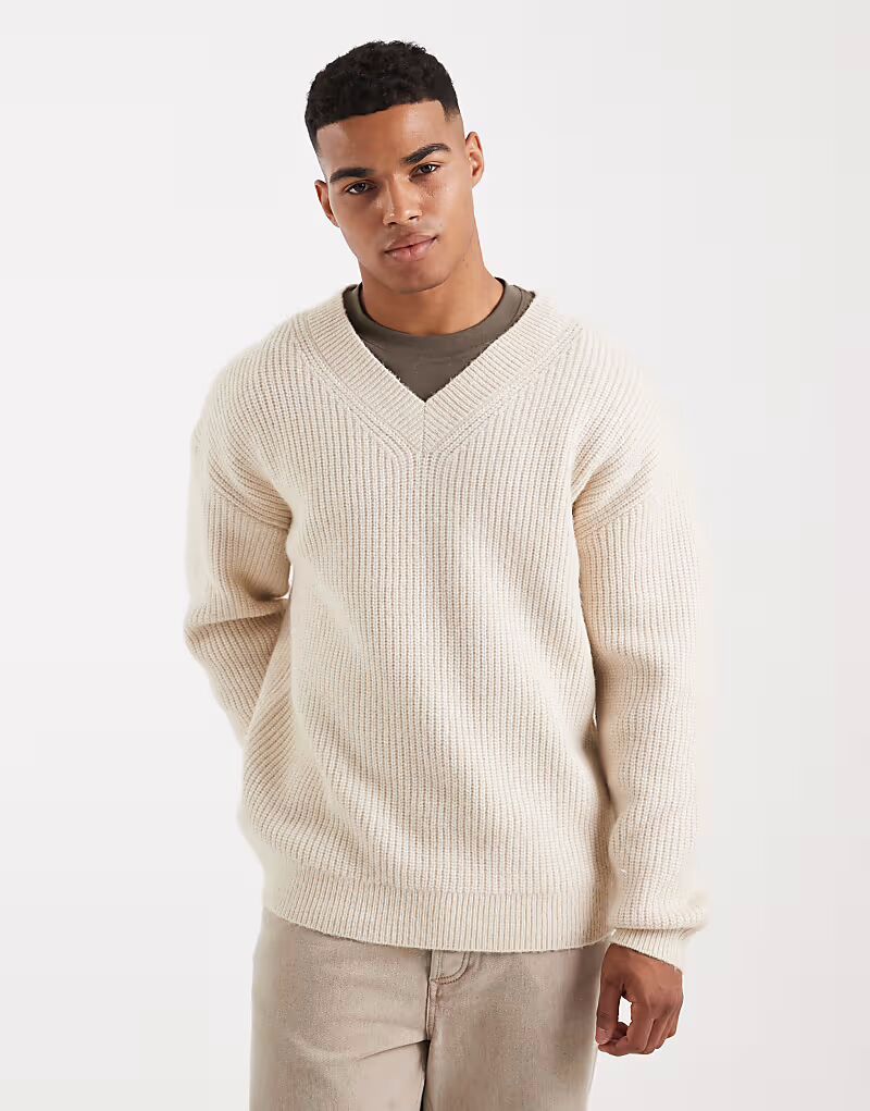 Мягкий меланжевый джемпер с V-образным вырезом New Look, кремовый
Мягкий меланжевый джемпер с V-образным вырезом New Look, кремовый