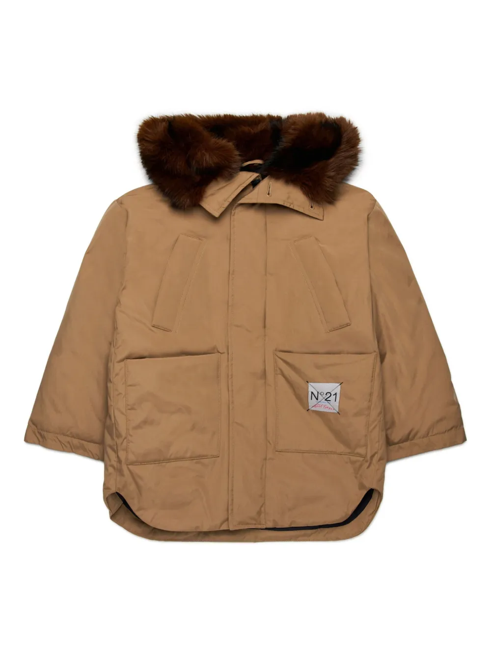 Пуховик с капюшоном и искусственным мехом Nº21 Kids, коричневый
Пуховик с капюшоном и искусственным мехом Nº21 Kids, коричневый