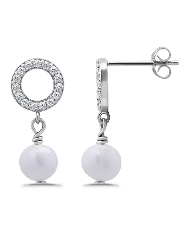 Серьги-Гвоздики с открытым кругом из пресноводного культивированного жемчуга и кубическим цирконием Macy'S, silver
Серьги-Гвоздики с открытым кругом из пресноводного культивированного жемчуга и кубическим цирконием Macy'S, silver