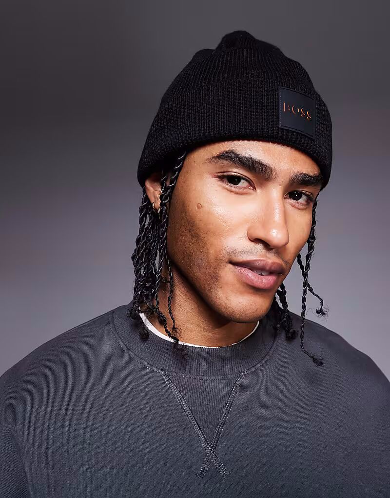 Шапка-бини Foxxy черного цвета Boss Orange
Шапка-бини Foxxy черного цвета Boss Orange