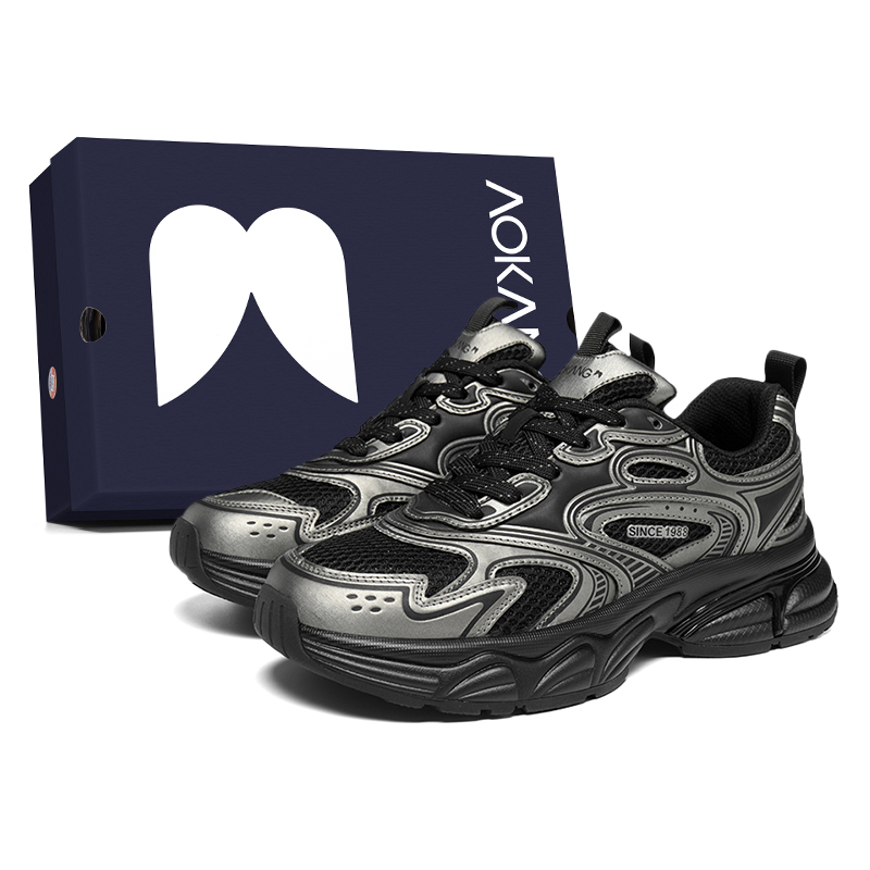 AOKANG Кроссовки Bullet Head Series Chunky, низкие, мужские, цвет: черный, серо-синий
AOKANG Кроссовки Bullet Head Series Chunky, низкие, мужские, цвет: черный, серо-синий