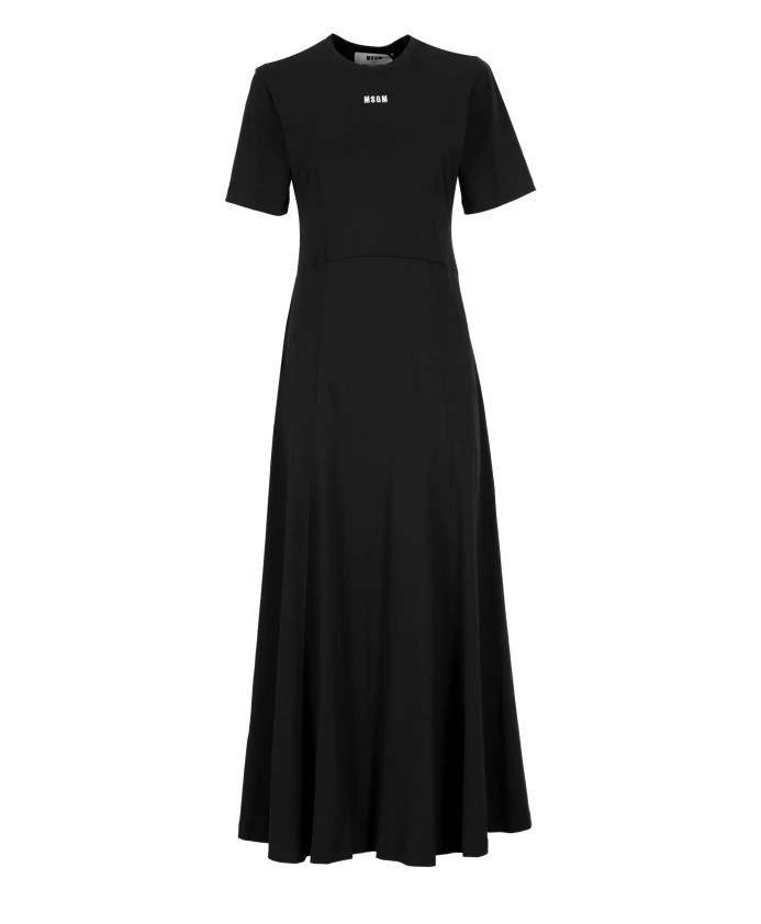 Черное хлопковое платье с логотипом Msgm, черный
Черное хлопковое платье с логотипом Msgm, черный