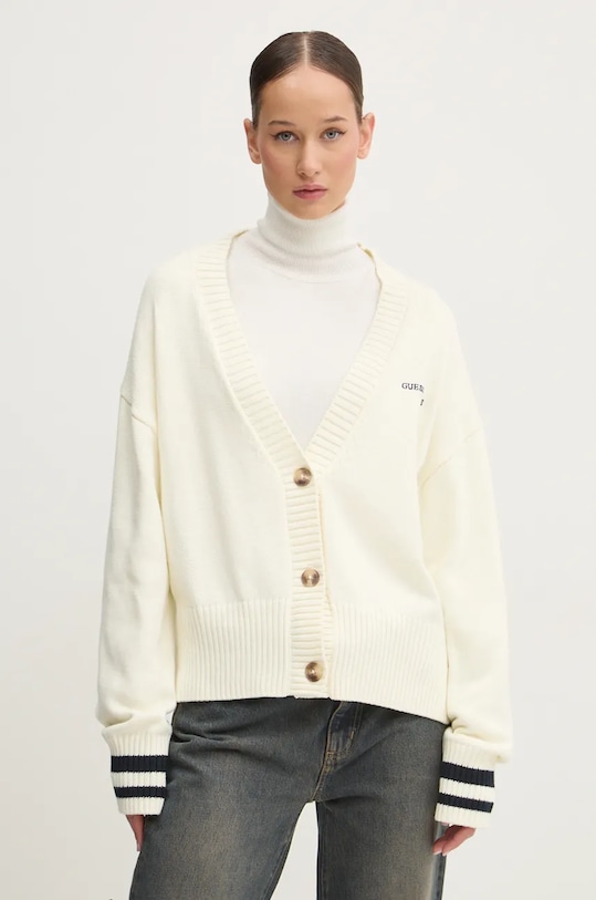 Хлопковый кардиган Guess Jeans, бежевый 
Хлопковый кардиган Guess Jeans, бежевый