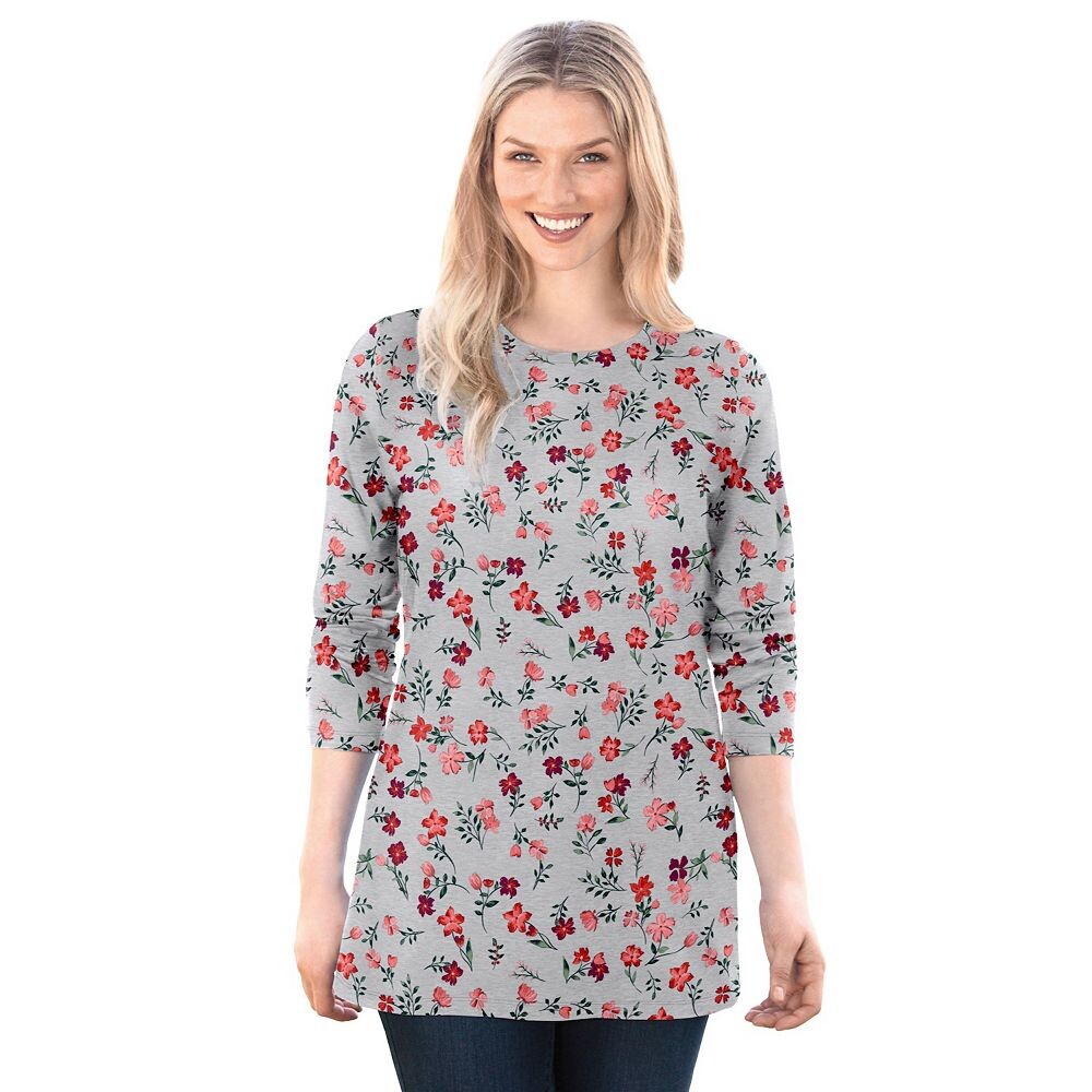 Женская футболка больших размеров с идеальным принтом и круглым вырезом с длинными рукавами для женщин Woman Within, цвет Heather Grey Red
Женская футболка больших размеров с идеальным принтом и круглым вырезом с длинными рукавами для женщин Woman Within, цвет Heather Grey Red