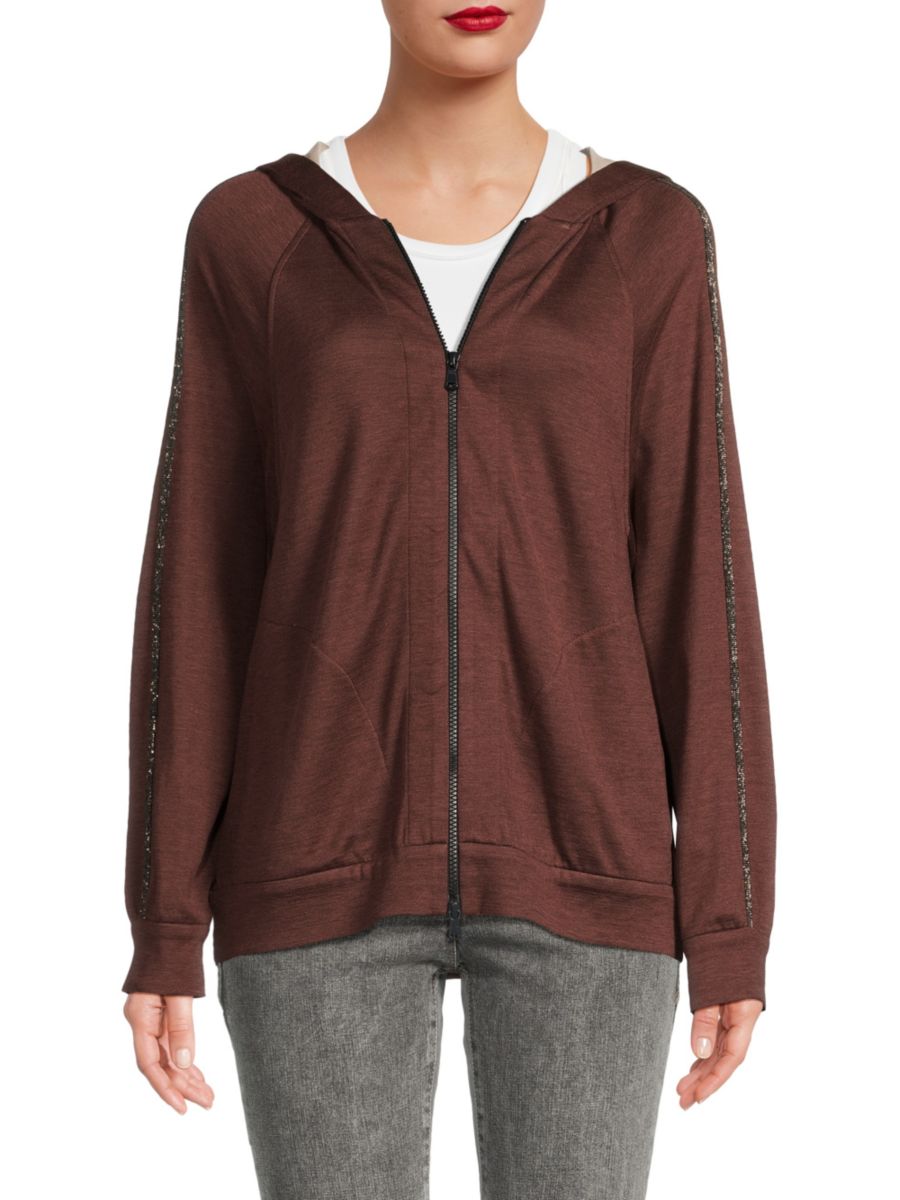 Толстовка с капюшоном и рукавами реглан, расшитая бисером Brunello Cucinelli, красный
Толстовка с капюшоном и рукавами реглан, расшитая бисером Brunello Cucinelli, красный