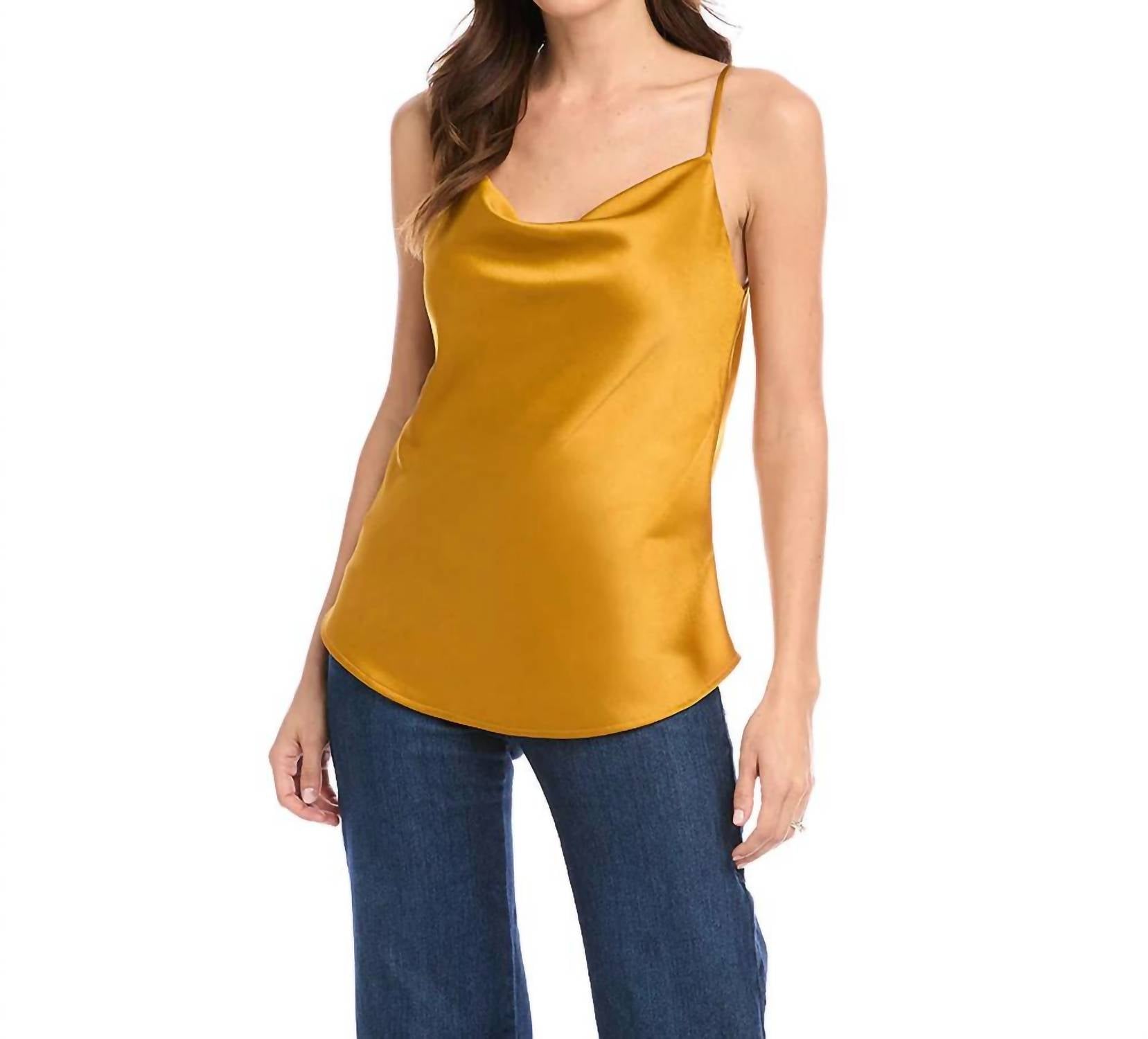 Karen Kane Атласная блузка Gabriela золотистого цвета
Karen Kane Атласная блузка Gabriela золотистого цвета