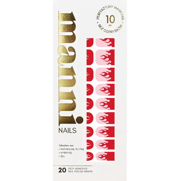 Самоклеящийся лак для ногтей с эффектом «огонь», 20 шт./1 упаковка. Manni Nails
Самоклеящийся лак для ногтей с эффектом «огонь», 20 шт./1 упаковка. Manni Nails