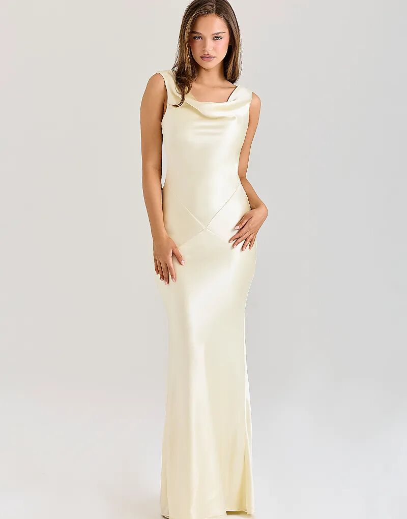 Платье-макси House of CB Safaira из лимонного атласа с драпировкой и воротником-хомутиком лимонного цвета 
Платье-макси House of CB Safaira из лимонного атласа с драпировкой и воротником-хомутиком лимонного цвета