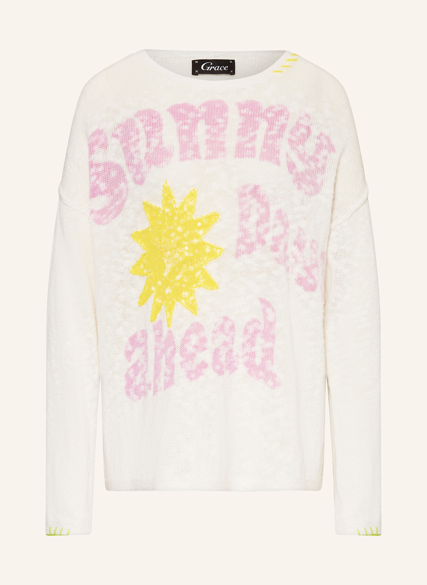 Свитер со льном и пайетками Grace, мультиколор 
Свитер со льном и пайетками Grace, мультиколор