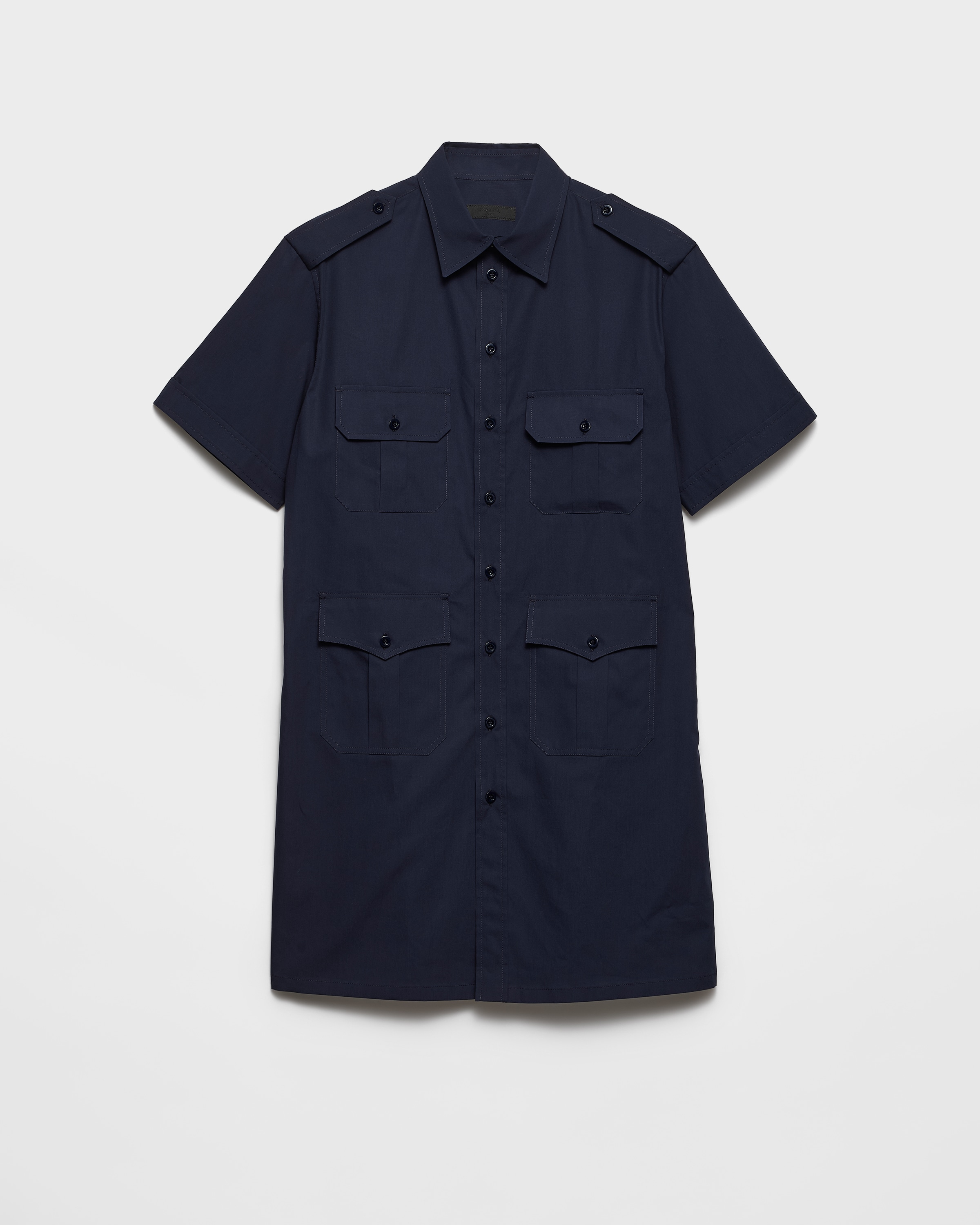 Хлопковая рубашка с короткими рукавами Prada, синий
Хлопковая рубашка с короткими рукавами Prada, синий