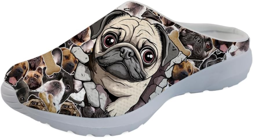 Женские сабо Forchrinse с цветным принтом лапы собаки, домашние тапочки с цветочным рисунком, кроссовки для ходьбы с поддержкой свода стопы, Pug
Женские сабо Forchrinse с цветным принтом лапы собаки, домашние тапочки с цветочным рисунком, кроссовки для ходьбы с поддержкой свода стопы, Pug