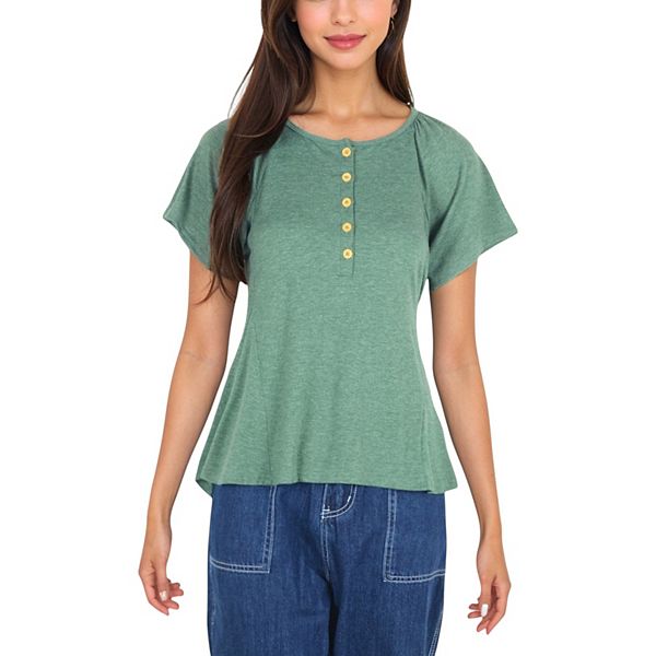 Женский топ с пуговицами, круглым вырезом, рукавом реглан и расклешенным низом Anna-Kaci
Женский топ с пуговицами, круглым вырезом, рукавом реглан и расклешенным низом Anna-Kaci