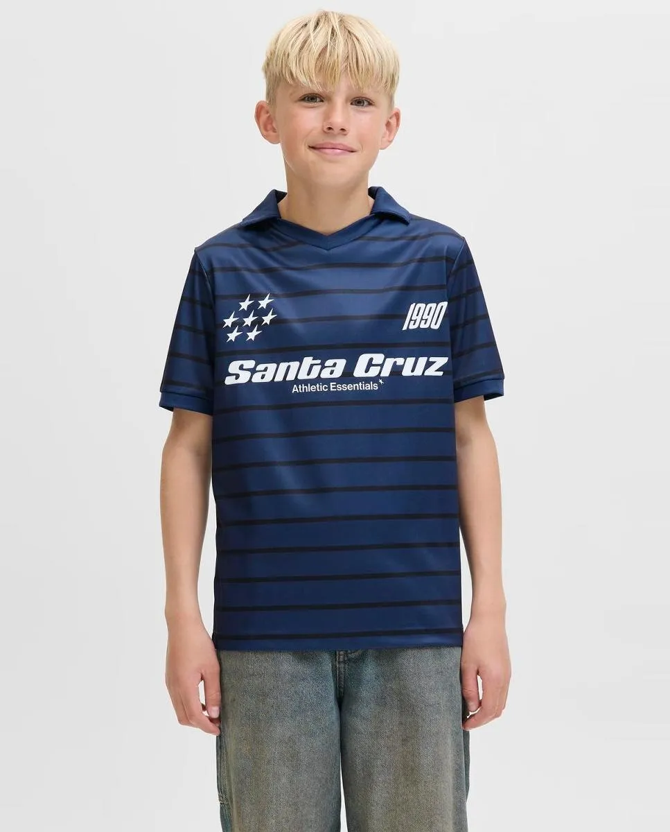 Детская футбольная майка с короткими рукавами Jack & Jones, синий 
Детская футбольная майка с короткими рукавами Jack & Jones, синий