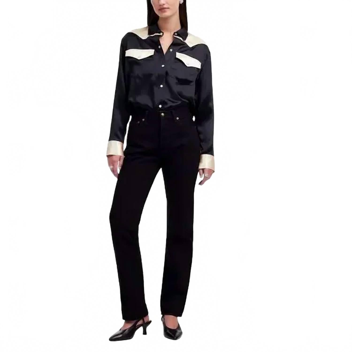 Высокие прямые джинсы в черной мойке Madewell
Высокие прямые джинсы в черной мойке Madewell