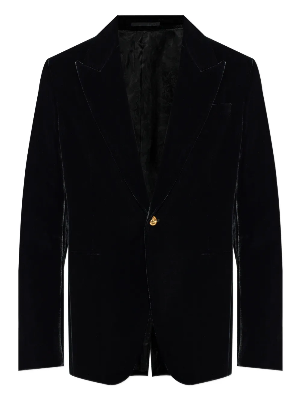 Бархатный пиджак с декором Medusa Versace, черный
Бархатный пиджак с декором Medusa Versace, черный